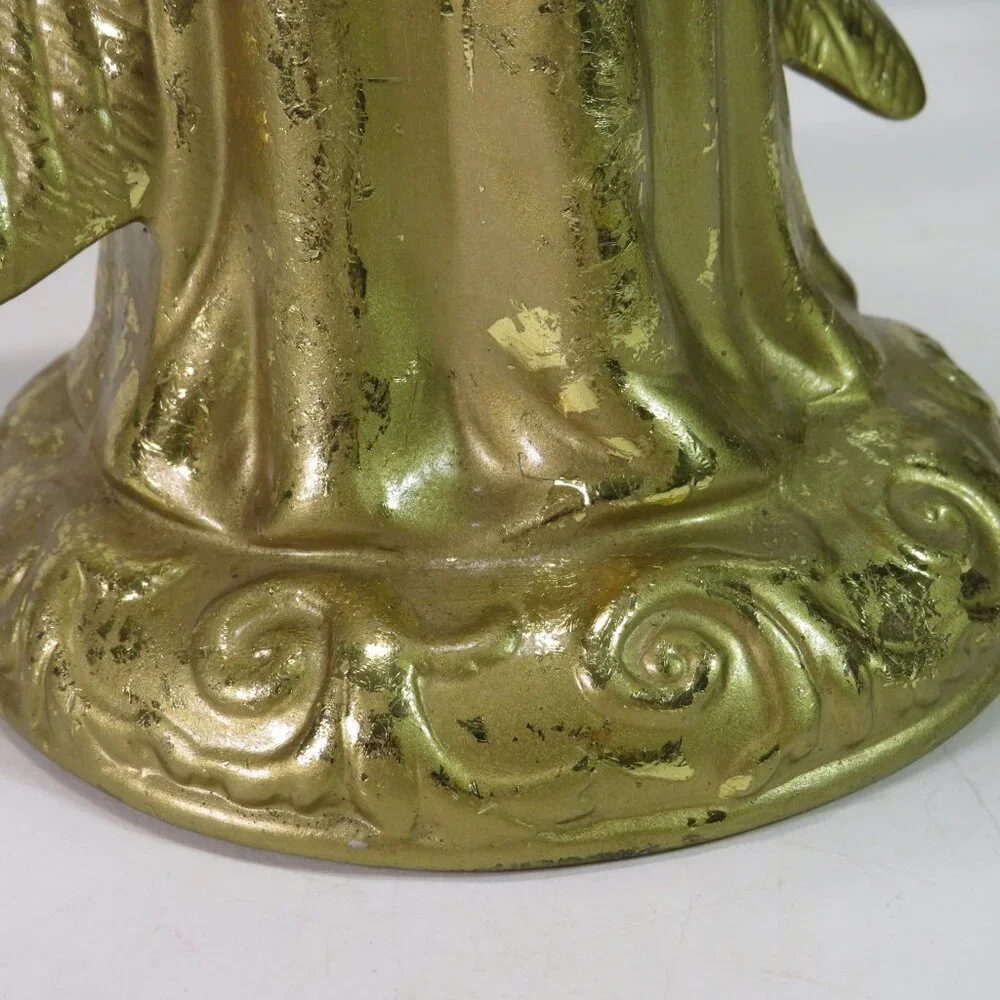 Gold Foil Ceramic Angel with candle holder 12